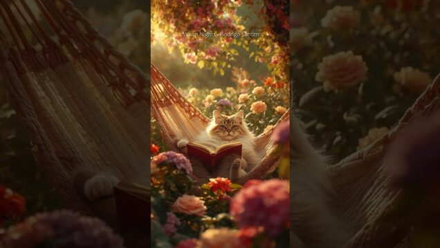 This feels like a dream garden ☀️🌸🐈